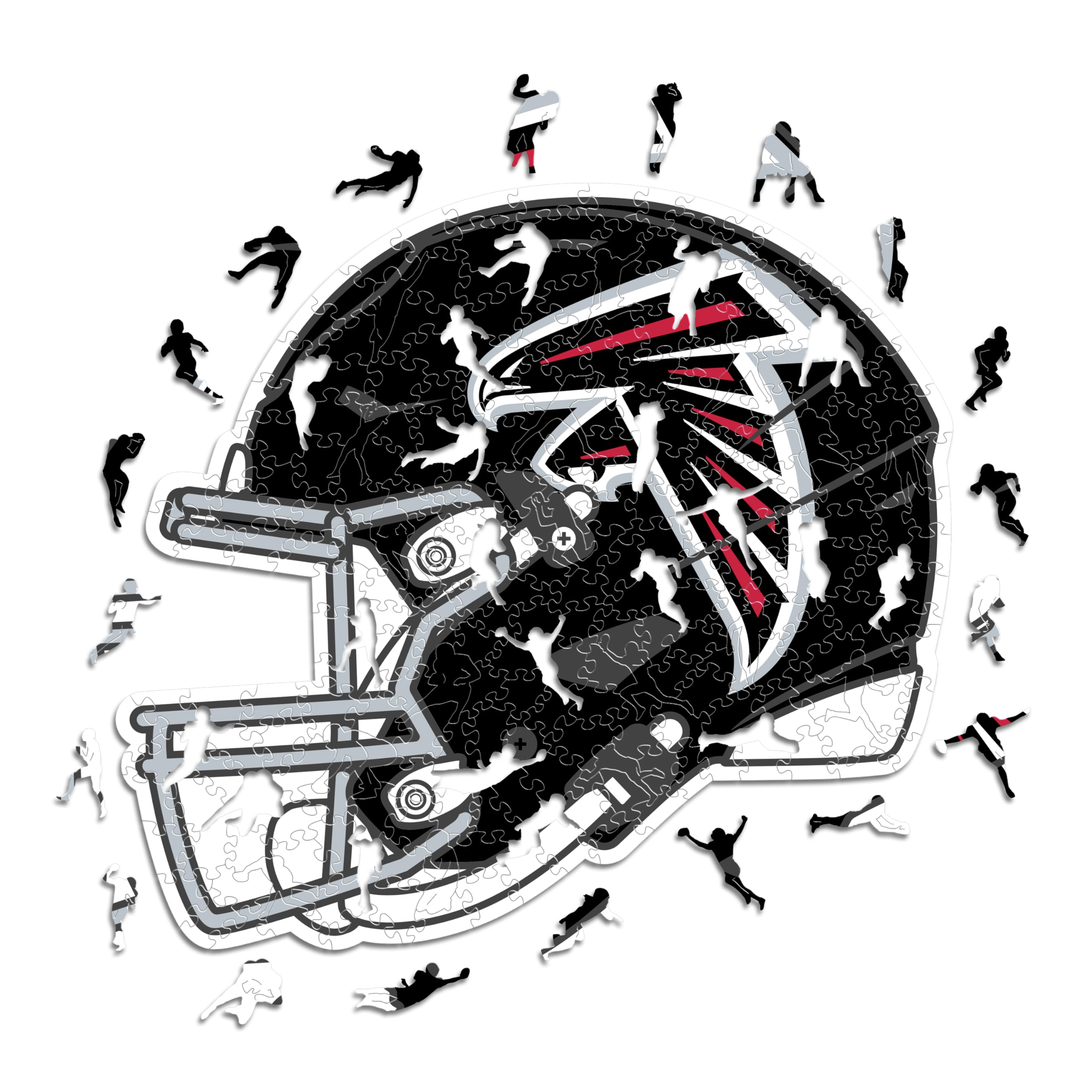 Iconic Puzzles, Atlanta Falcons Helmet, Wooden Puzzle officially licensed NFL, 100% sustainable