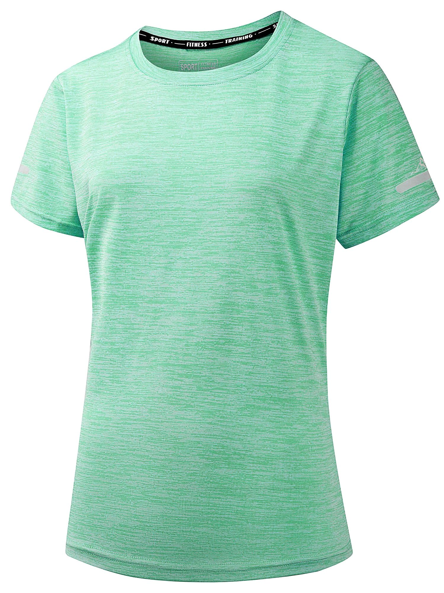 Peakwell Damen Sportshirt Atmungsaktiv T-Shirts Top Kurzarm Laufshirts Funktionsshirts Sport Oberteile