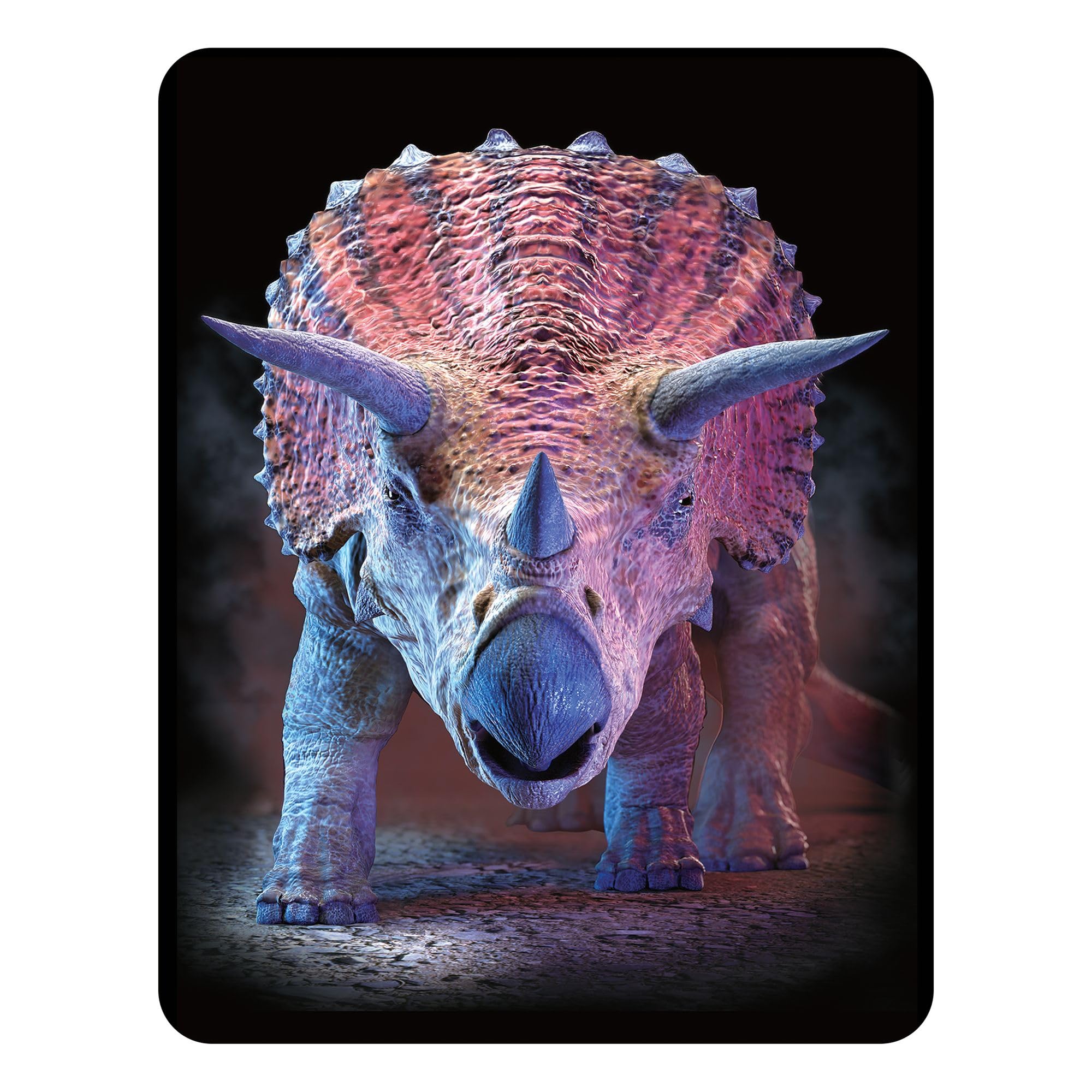 3D Livelife White And Black Magnet - Triceratops From Deluxebase. Lenticular Jurassic Fridge Magnet. Decorative 3D Dinosaur Flat Magnets. Cute Small Magnets For Fridge, Dishwasher And Whiteboard.