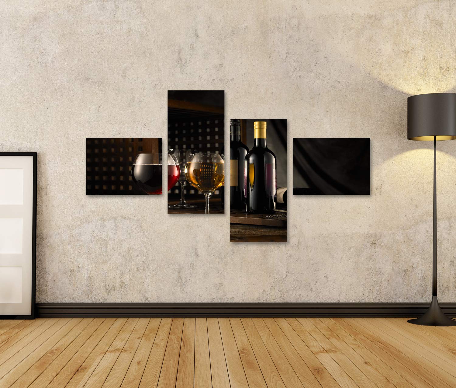 Quadro su tela rosso bianco vino murale Immagini su tela GCHW-4LPx