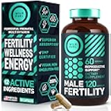 Fertility Supplements for Men Prenatal Vitamin - Maca Root, Ashwagandha, Zinc, Plus Naturals - Conception for Him Men Fertility Vitamins and Male Fertility Support Supplements - 120 Caps for 2 Months