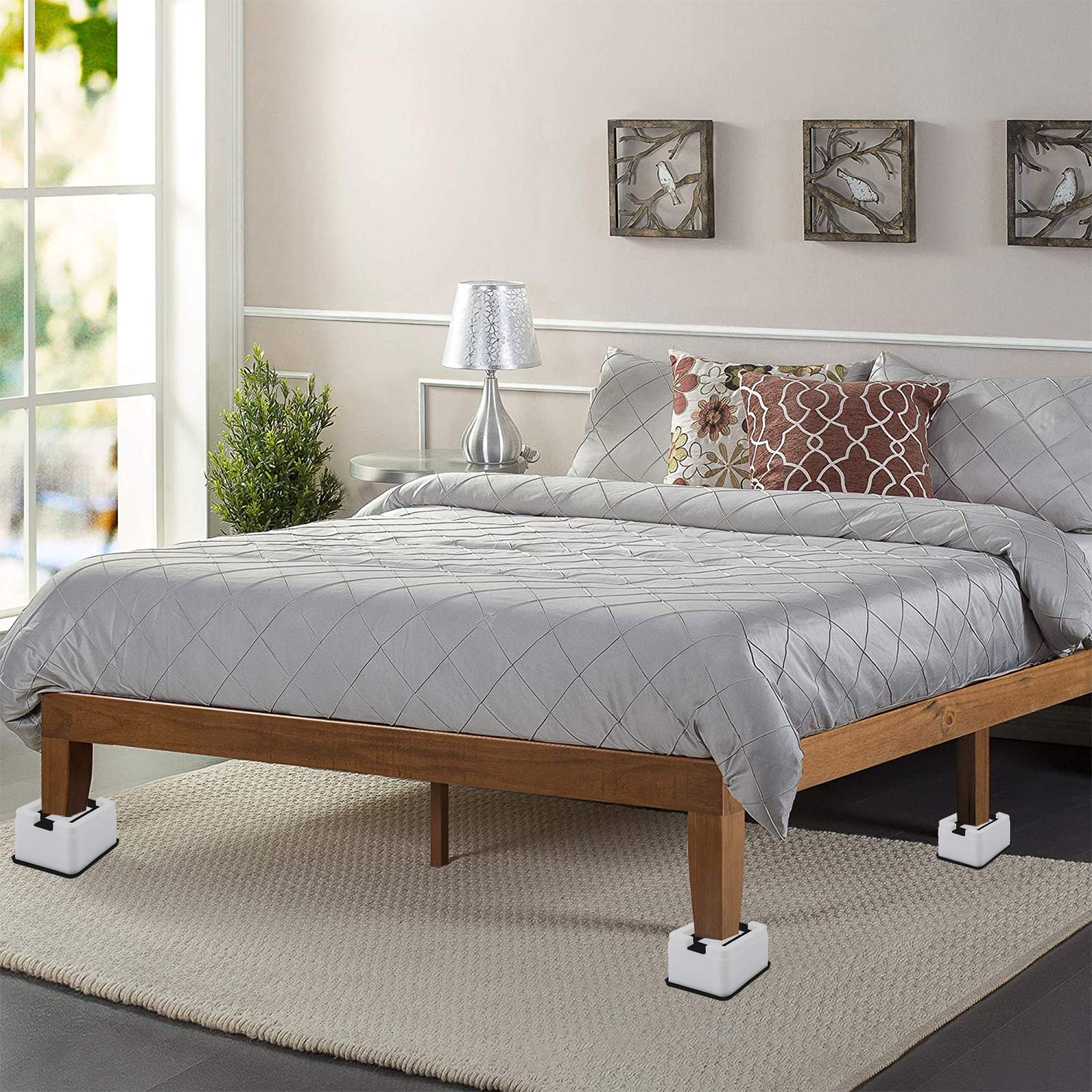 Bed Height Riser Snapklik.com : Stackable Bed And Furniture Risers 3 Inch Heavy Duty Bed ...