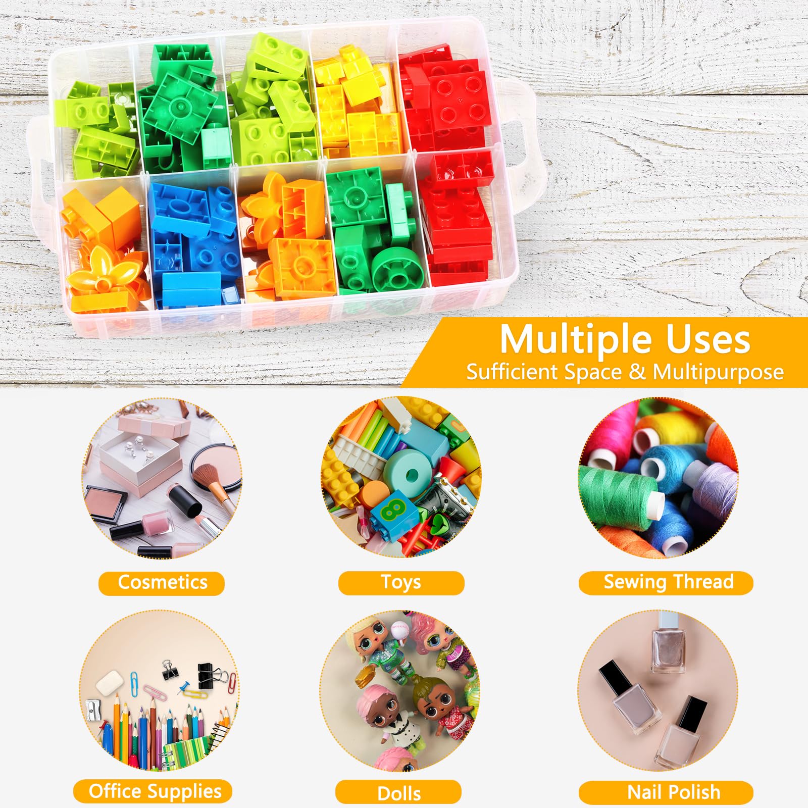 Sunxinlo Bead Organizers and Storageï¼Œ7-Tier Craft Organizers and Storage with Adjustable Dividers for Legoï¼Œ Kids Toys, Art Crafts, Jewelry, Beauty Supplies, Sewing Storage