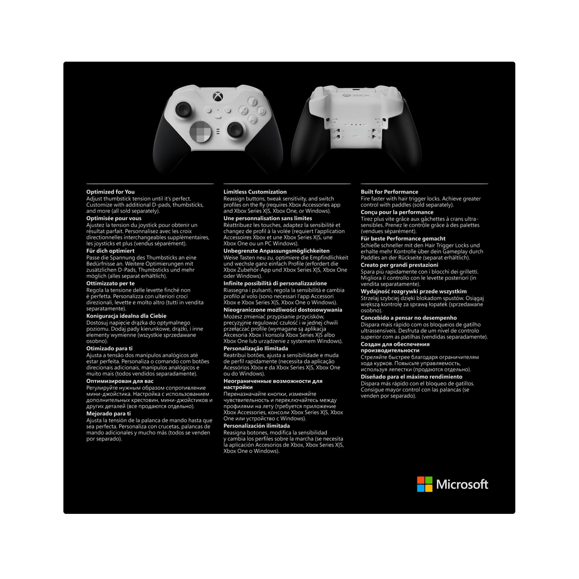 Xbox Wireless Controller Elite Series 2 White Series X|S, One, Windows 10/11, iOS y Android