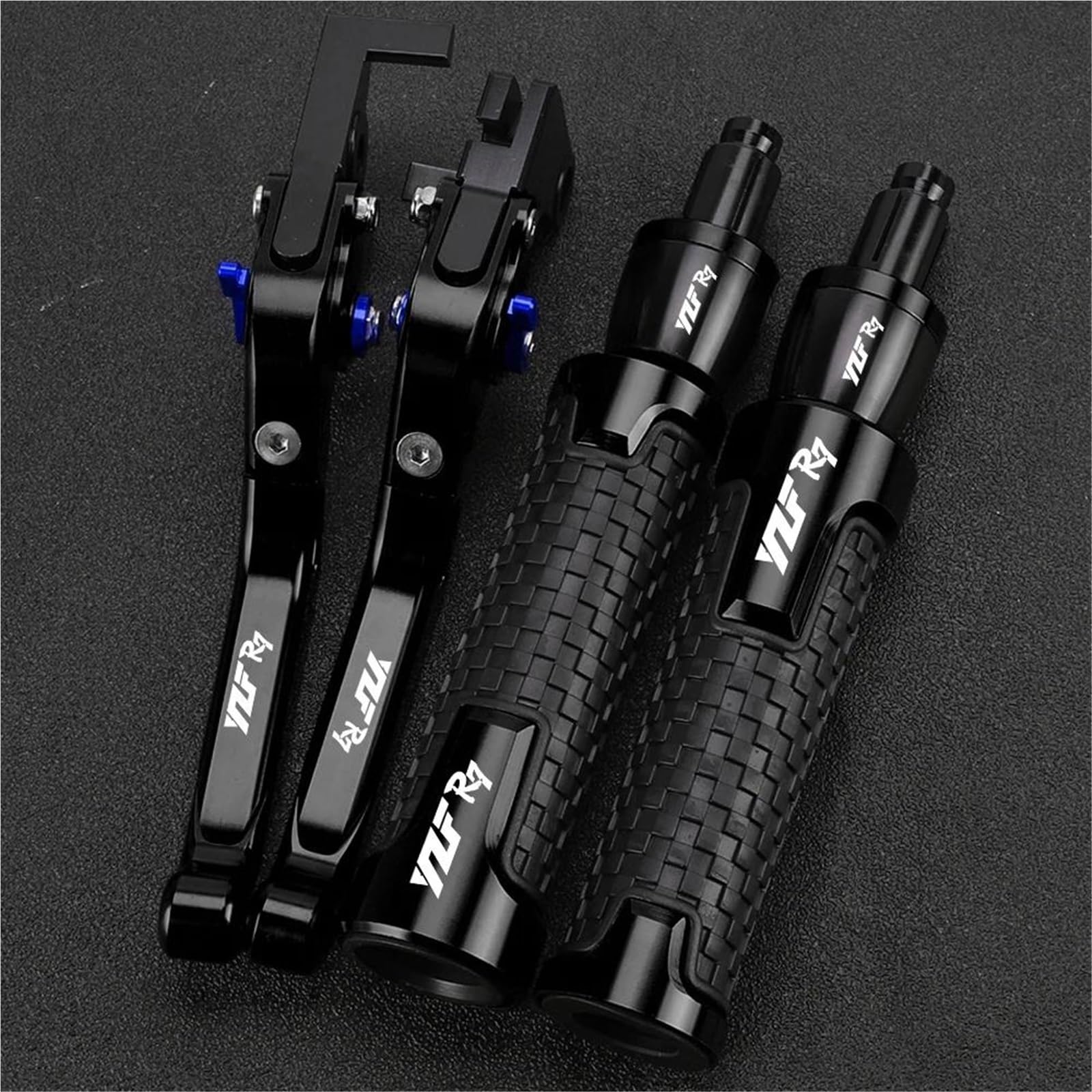 GQUIKGW Replace Folding Extendable Moto Adjustable Clutch Brake Levers Handbar Grips Ends for Y-AMAHA YZF-R7 YZFR7 2021-2024(Black1)