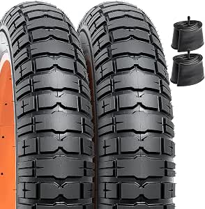 Pack 2 Pneus + 2 Chambres 20 Pouces 20x2.125 Pliables – ETRTO 57-406, Valve AV32mm, Pour Vélo Pliable & Fatbike