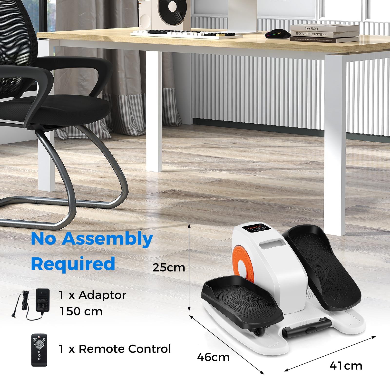KOMFOTTEU Mini Ellittica Elettrica, Pedalatore Ellittico con Schermo e Telecomando, Pedalatore Elettrico con 5 Velocità e 3 Modalità, Bicicletta Ellittica Sotto la Scrivania