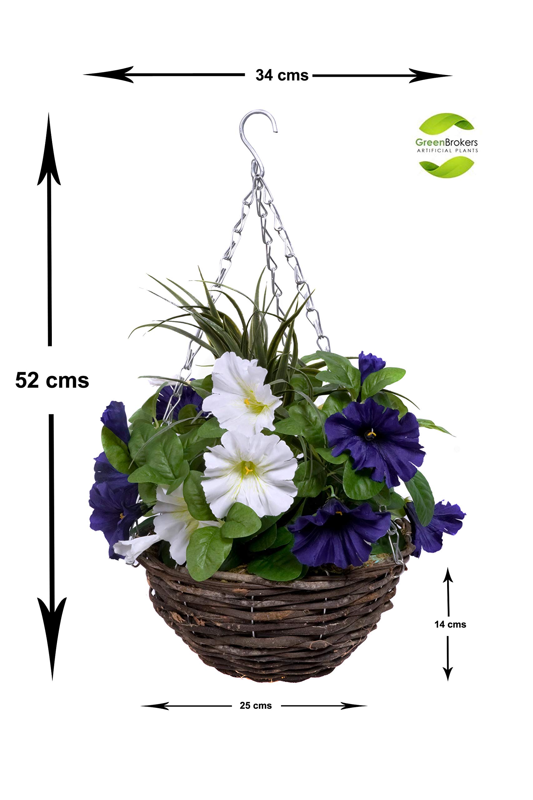 Set 2 cesti fatti a mano in rattan naturale con manici intrecciati