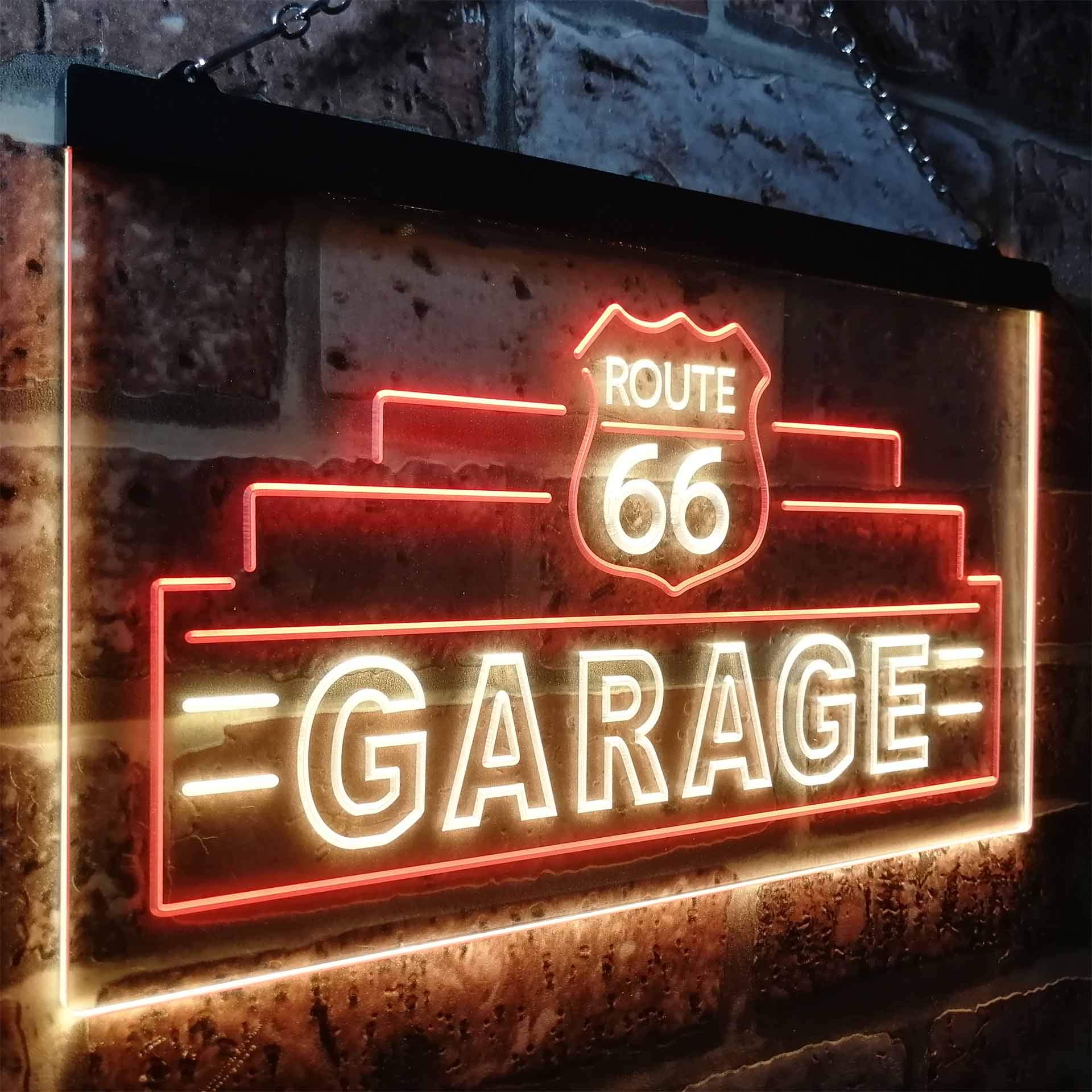 Amazon | Route 66 Garage Dual Color LED看板 ネオンプレート