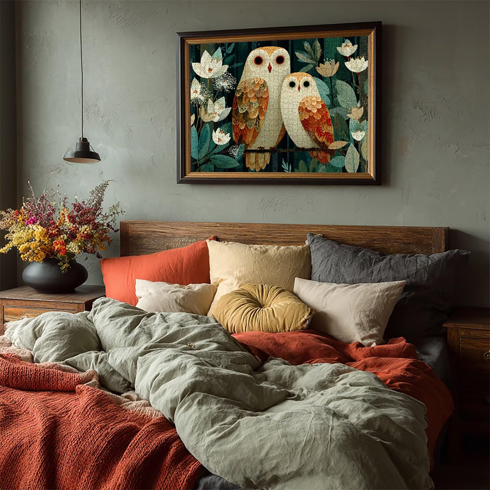 Hibou Puzzle 2000 pièces Adultes, Puzzle Bois 99x70cm, Adultes Jeu éducatif Défi énigme avec Une Boîte d'emballage Exquise, Jeu Relaxant Détente Collection, été Decoration Chambre, (Fleur) 9-2054