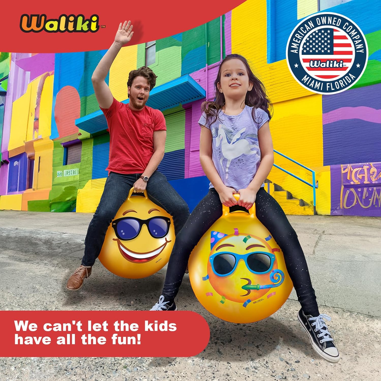 WALIKI Dino Hopper Ball for Kids 3–6 | T-Rex Hop Ball | Hippity Hop Sit & Bounce Toy with Pump | Jumping Ride-On Dinosaur