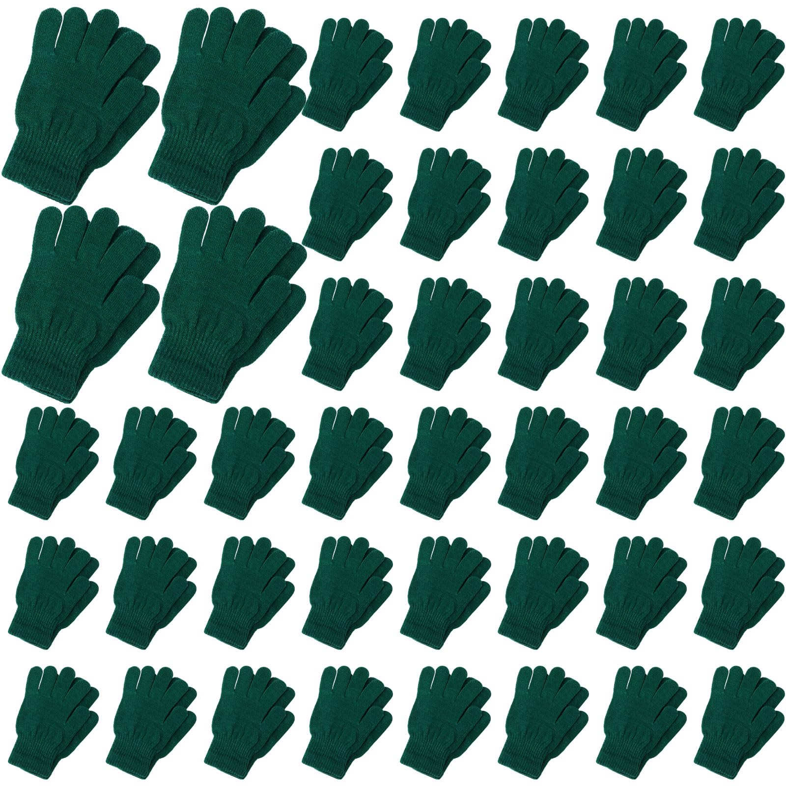 Handepo 100 Pair Winter Knit Gloves Bulk for Adults