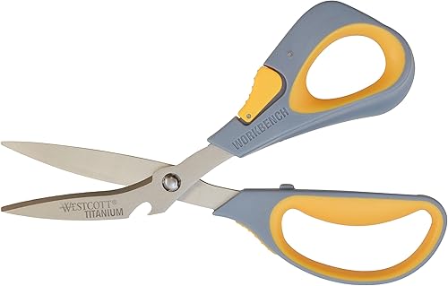 Miniatura 2 de Westcott Tijeras de banco de trabajo de titanio con funda y cortador de cerámica, 8 pulgadas (16512)