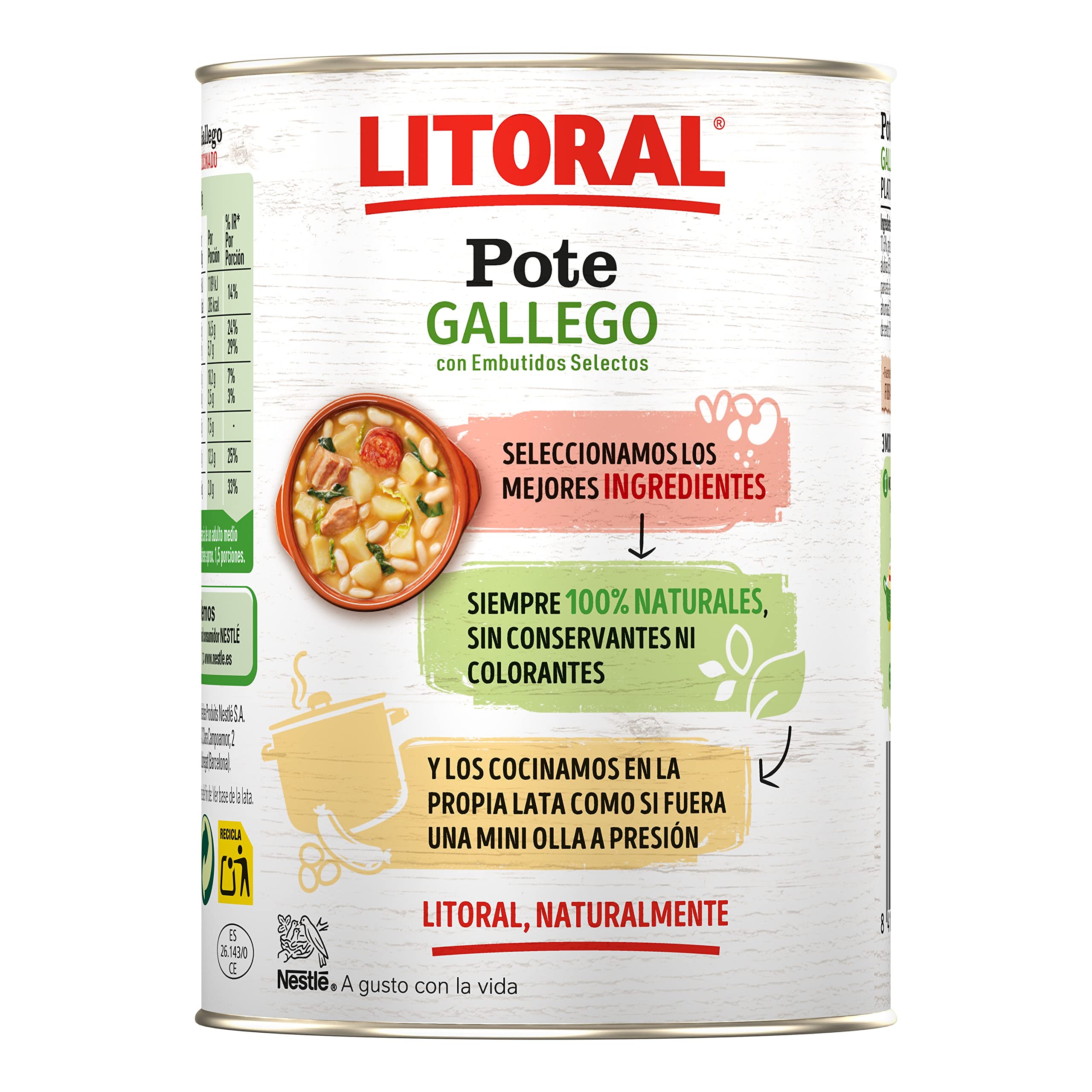 LITORAL Pote Gallego Plato Preparado Sin Gluten 430g