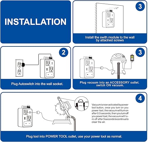 Miniatura 7 de Interruptor de vacío automático para herramientas eléctricas, interruptor automático de control de polvo con tecnología única de detección de