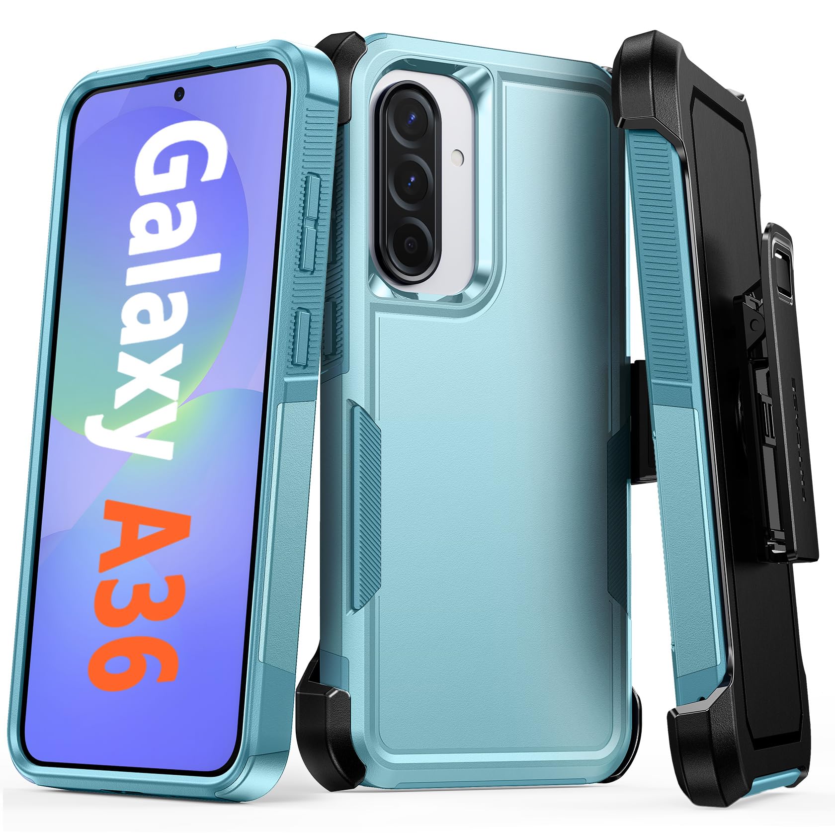 FNTCASE for Samsung Galaxy A36-5G Case: for Samsung Galaxy A56 5G Case Heavy Duty Drop Protection with Rugged Belt-Clip Holster & Kickstand Military
