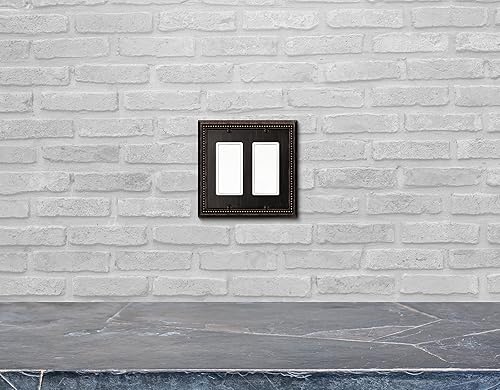 Vista 349 de Henne Bery Sunken Pearls - placa decorativa de pared para interruptor (Palanca simple, 2 unidades, níquel satinado)