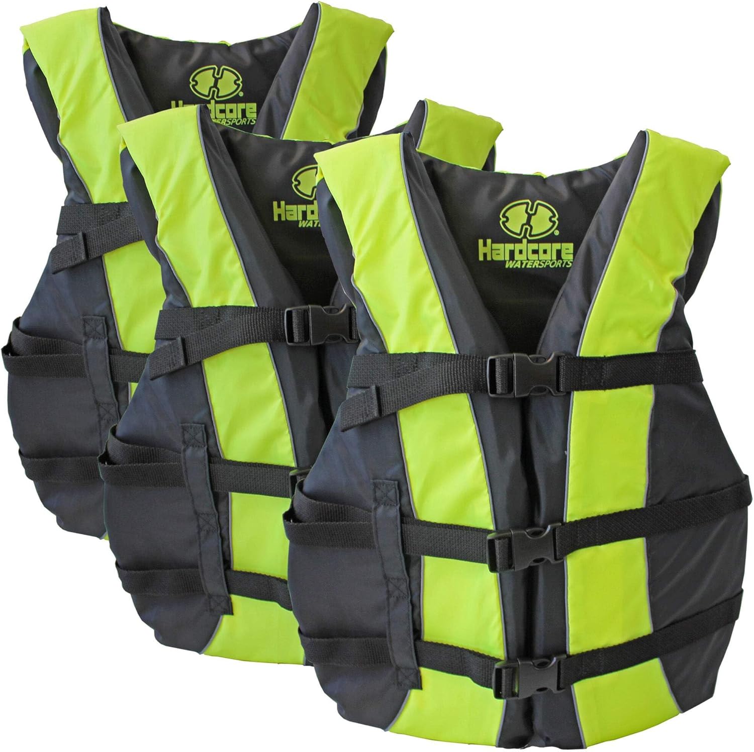 Hardcore Life Jacket 3 Pack Paddle Vest for Adults; Coast Guard Approved Type III PFD Life Vest Flotation Device; Jet ski, Wakeboard, Kayak; Ideal Extra Pontoon Boat Life Jacket Hardcore Life Jacket 3 Pack Paddle Vest for Adults; Coast Guard Approved Type III PFD Life Vest Flotation Device; Jet ski, Wakeboard, Kayak; Ideal Extra Pontoon Boat Life Jacket