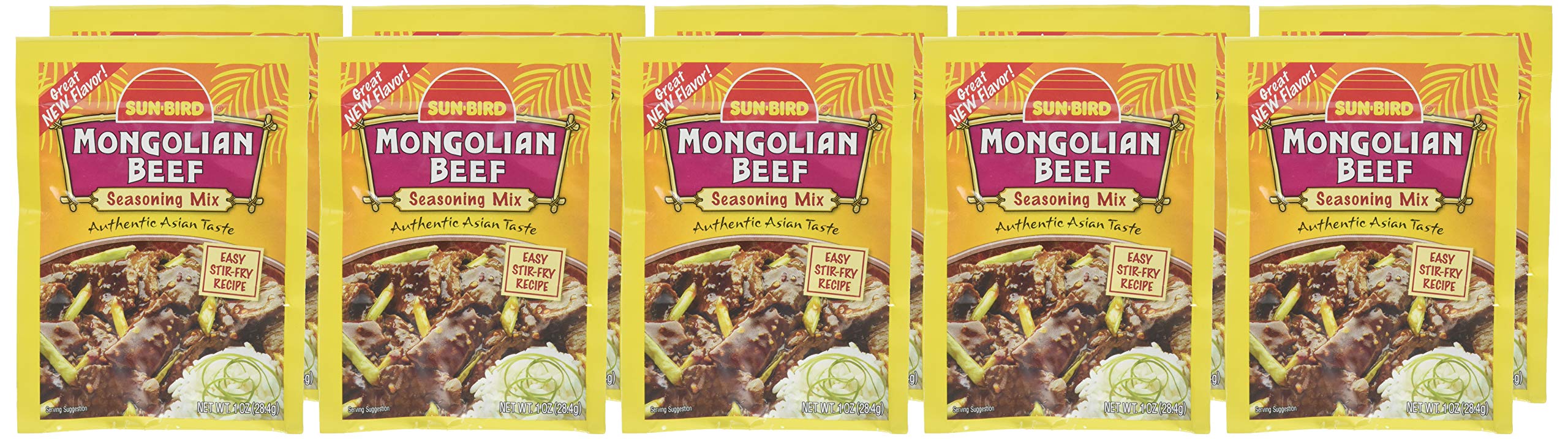 SUNBIRD MIX SSNNG BEEF MONGOLIAN, 1 OZ (pack of 10)