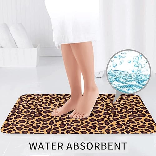 Miniatura 4 de Juego de baño de 3 piezas con estampado de guepardo, alfombra de inodoro en forma de U, alfombra de contorno de leopardo, guepardo fresco