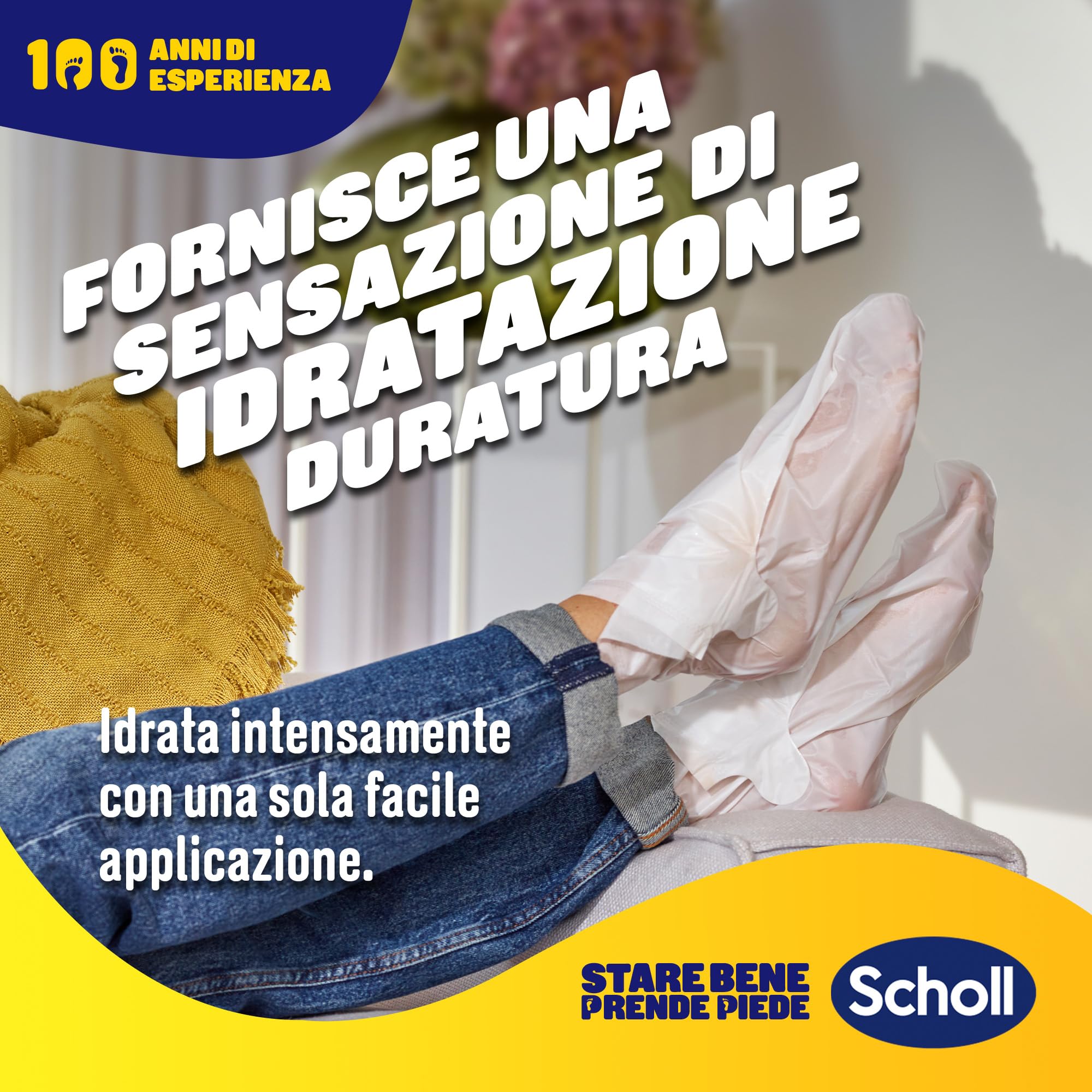 Dr. Scholl's Maschera Piedi con Miele di Manuka per Talloni Screpolati e Secchi, Calzini Idratanti per Piedi più Morbidi e Lisci in 20 Minuti, Calzino e Confezione Riciclabili, 4 Paia