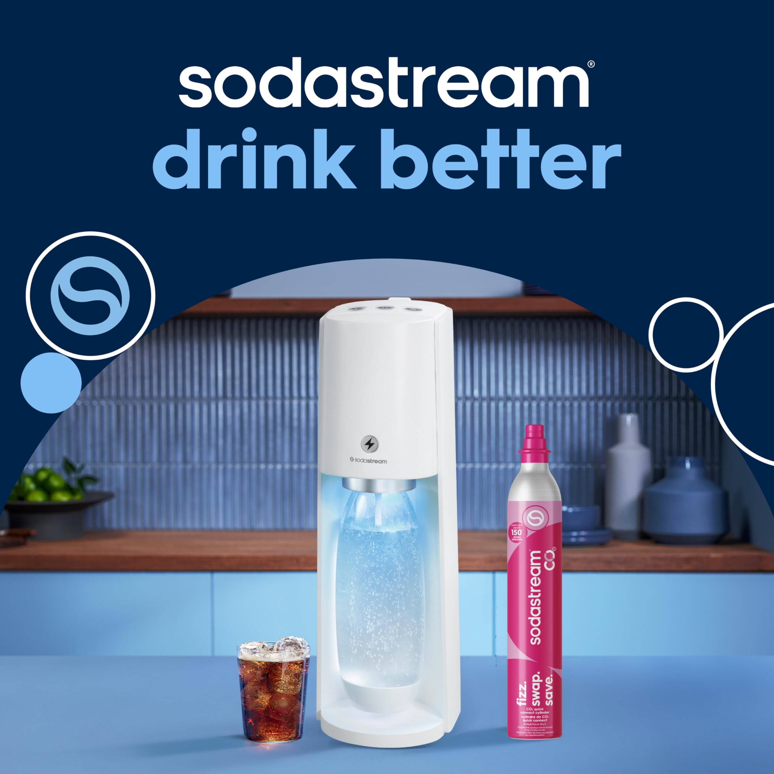 E-TERA sodastream イーテラ E-TERRA | マシン代返金保証 期間限定 / SodaStream ソーダストリーム ホワイト キッチン家電