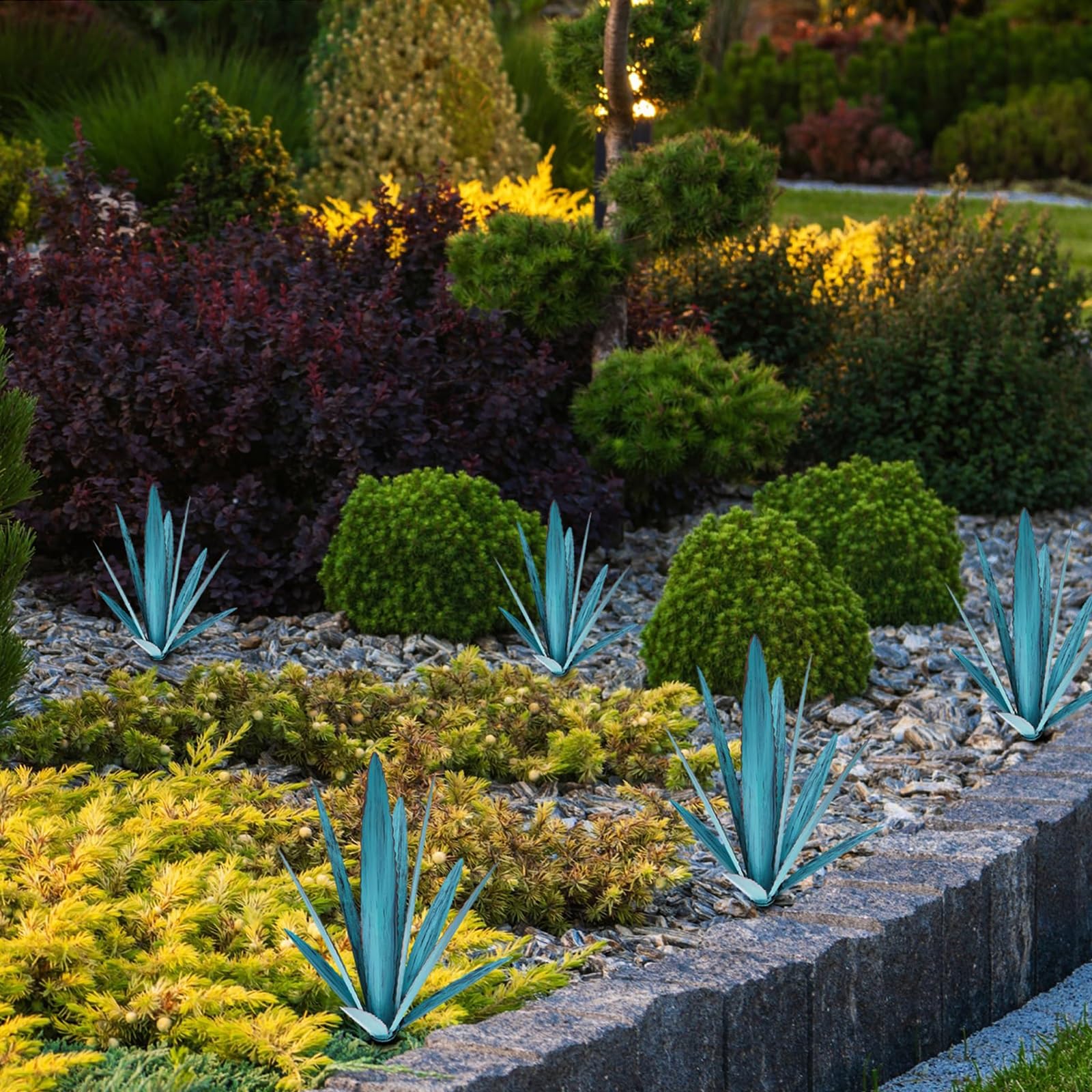 Amazon.de: HDNMAOOP Metall Knstliche Agave Eisen Pflanze Handwerk 45,7 cm  Metall Agave Metall Agave Pflanze Garten Dekoration Skulptur Rasen Home Art  Dekoration Statue Outdoor Ornamente Dekoration Park