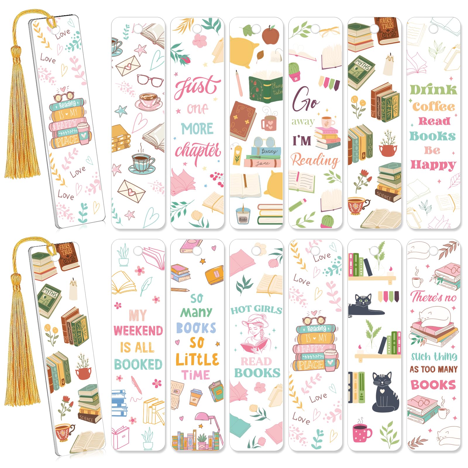 Calcomanías UV DTF Para Marcapáginas - 24 Hojas Con Diseños De Libros Y Flores, Impermeables Y Fáciles De Usar