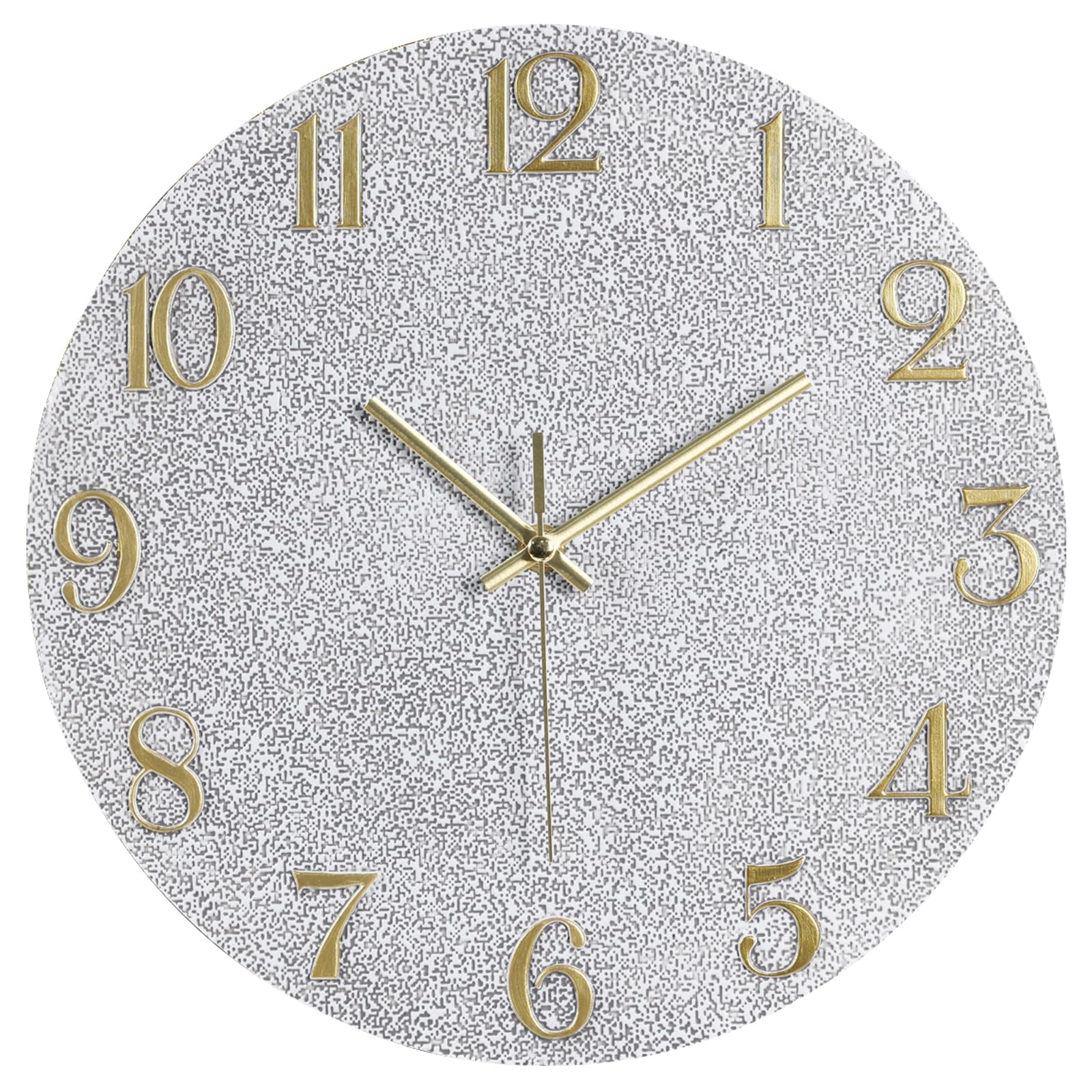 JoFomp 12 Inch Epoxy Resin Battery Operated Silent Modern Wall Clocks - Gold Black for Bedroom, Living Room, Bathroom, Kitchen Decor