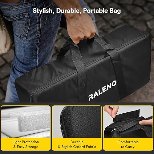 Miniatura 6 de RALENO Panel de luz LED de video de 13 pulgadas, paquete de 2 kits de iluminación de fotografía bicolor con soporte de 75 pulgadas y soporte para