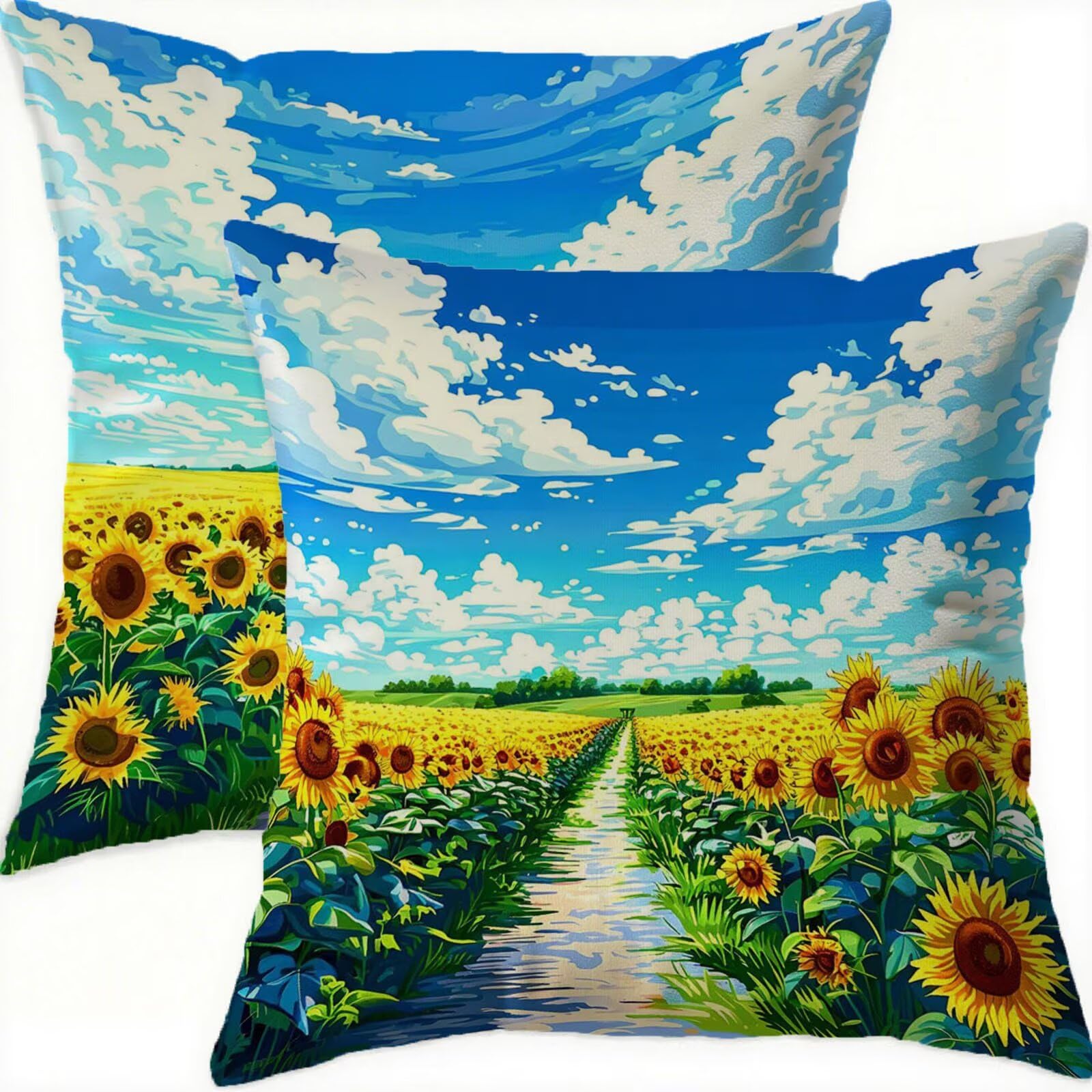 Housses de coussin velours imperméable 70x70 lot de 2 anti-tache avec zip invisible