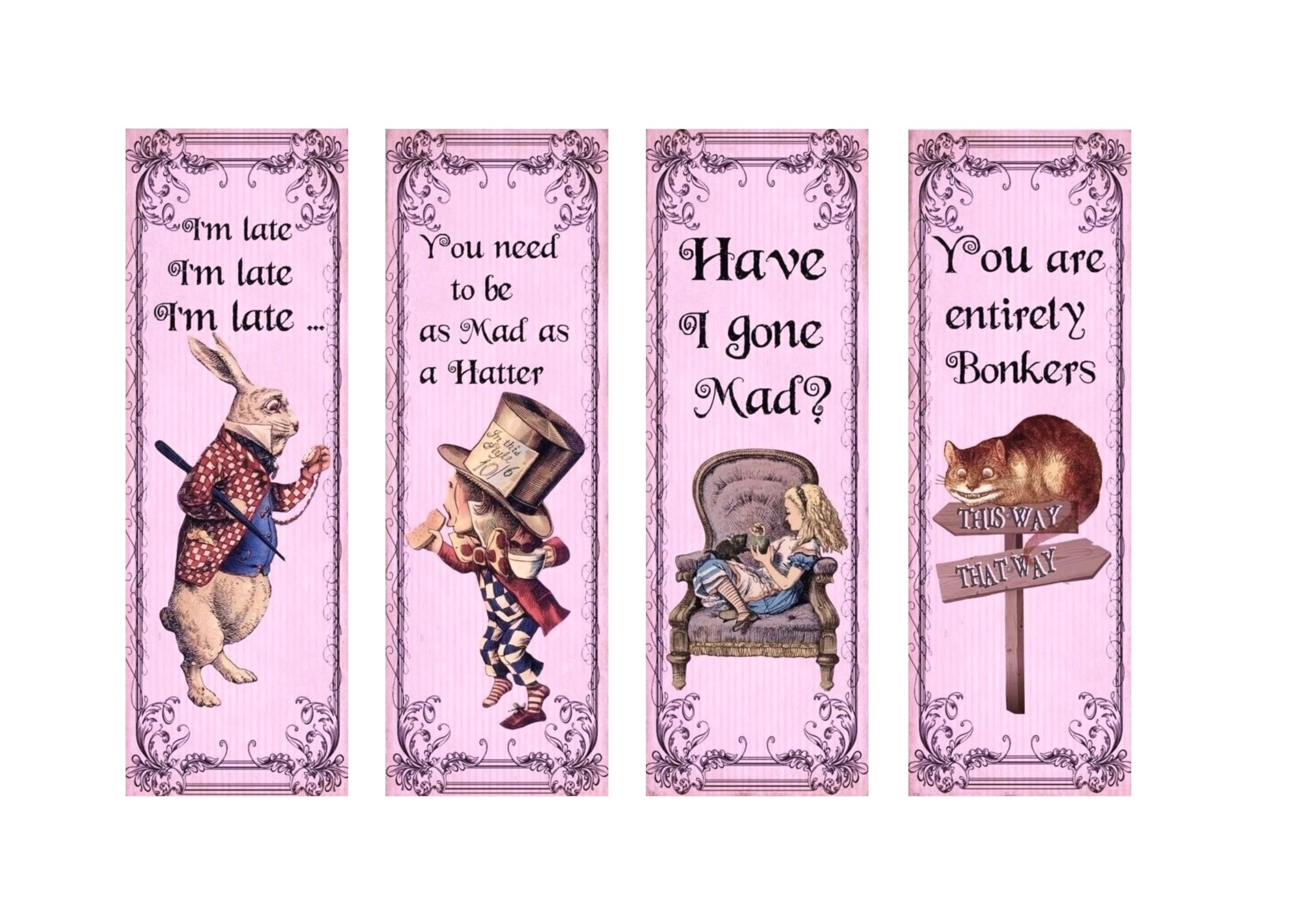 Alice in Wonderland Gift Bookmarks - Set of Four