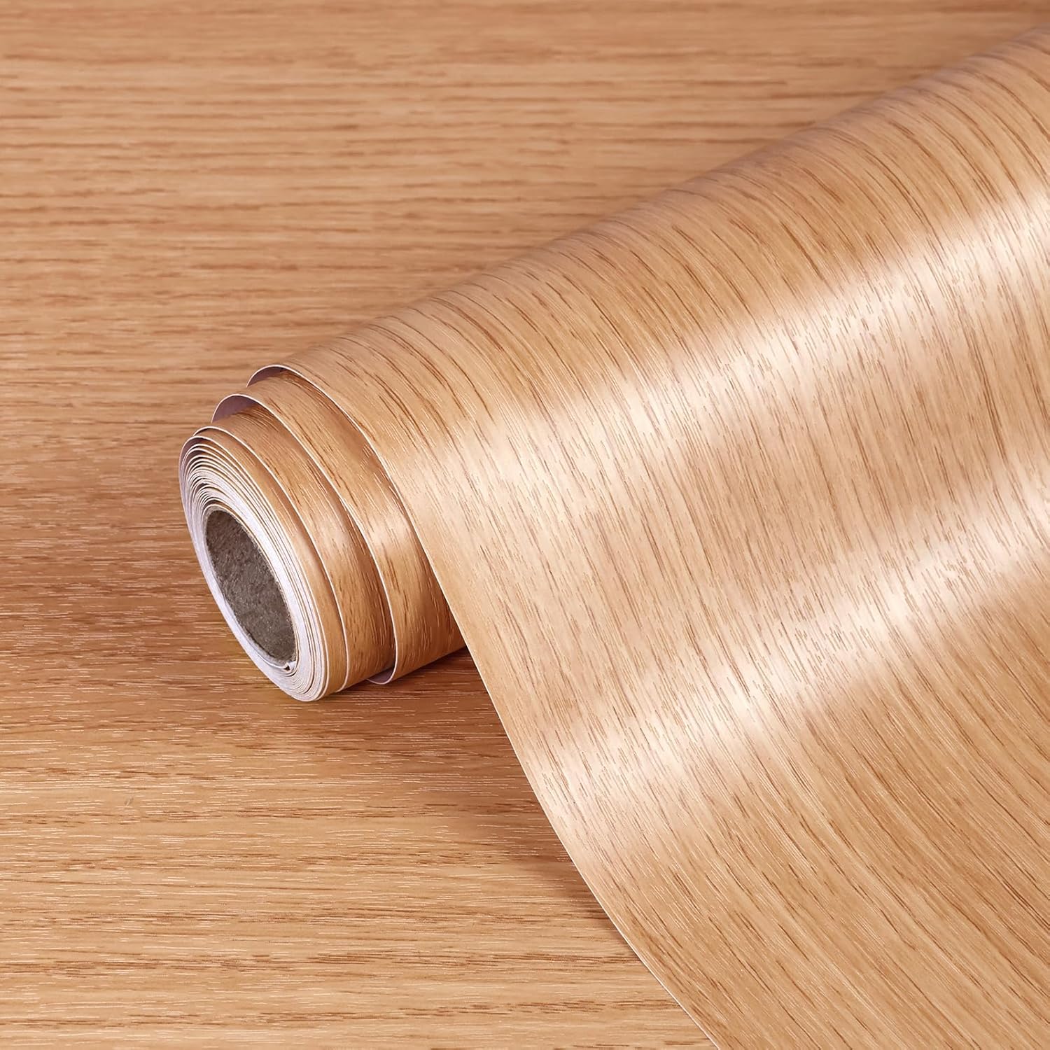 Brown Wallpaper Wood Contact Paper 15.7''x 196.8'' Peel and Stick Waterproof and Self-Adhesive Wallpaper for Countertop Cabinets Desk Wood Grain Wall Paper
