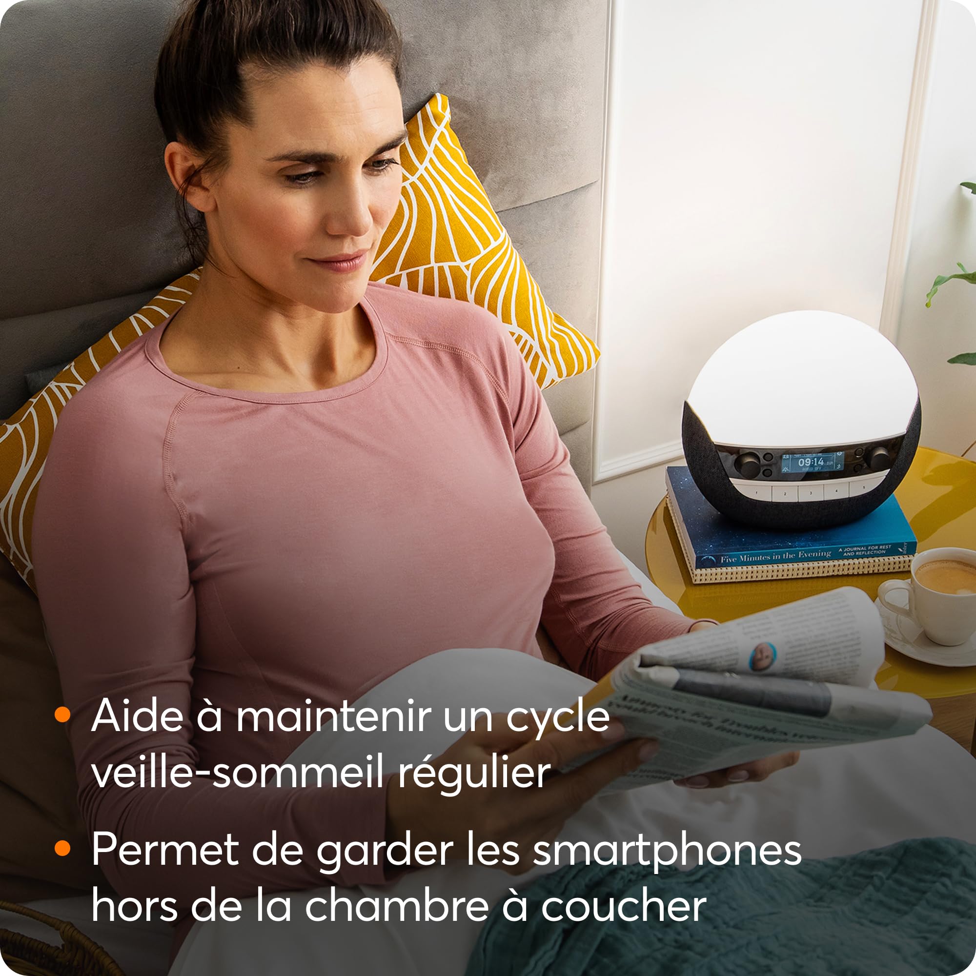 Lumie Bodyclock Luxe 750DAB - Réveil lumineux avec radio DAB, enceintes Bluetooth, lumière faible en bleu pour le sommeil