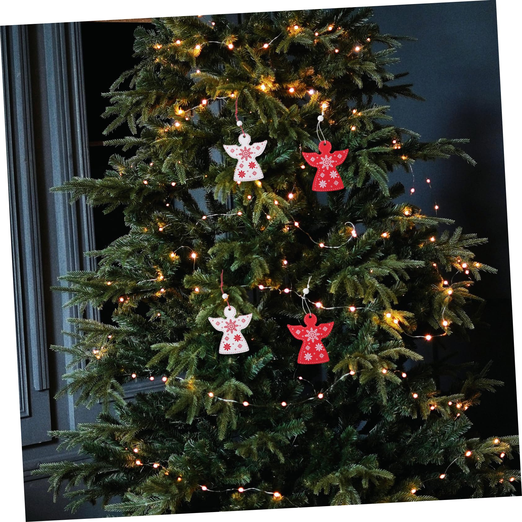 SEWACC 100piezas Adornos Colgantes De Ángel De Madera Para Decoración De Árbol De Navidad y De Invierno Decoraciones Navideñas Para y Jardín