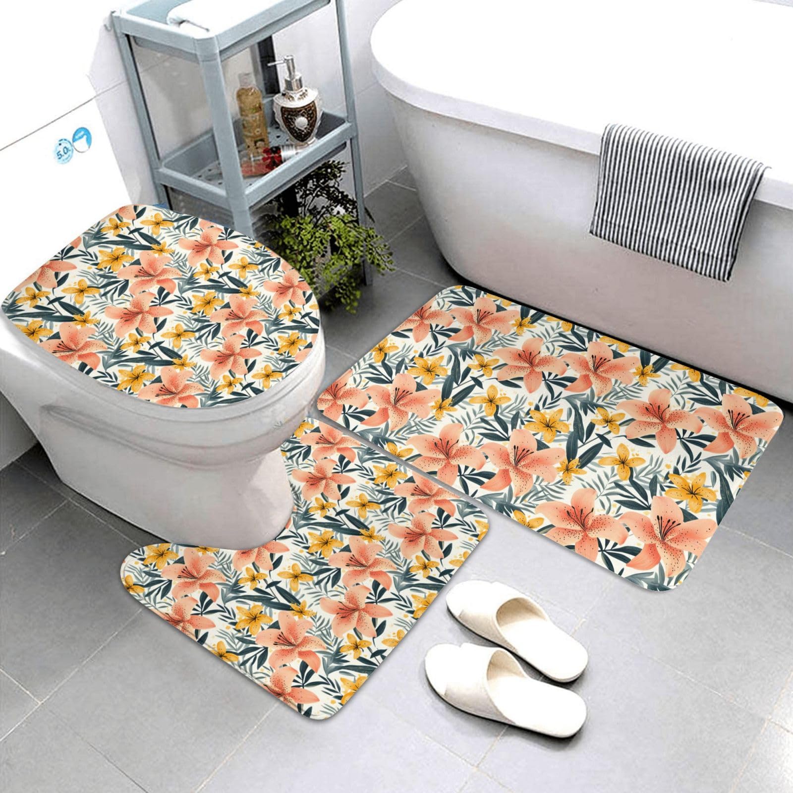 Tapis de bain lavables antidérapants pour douche et WC