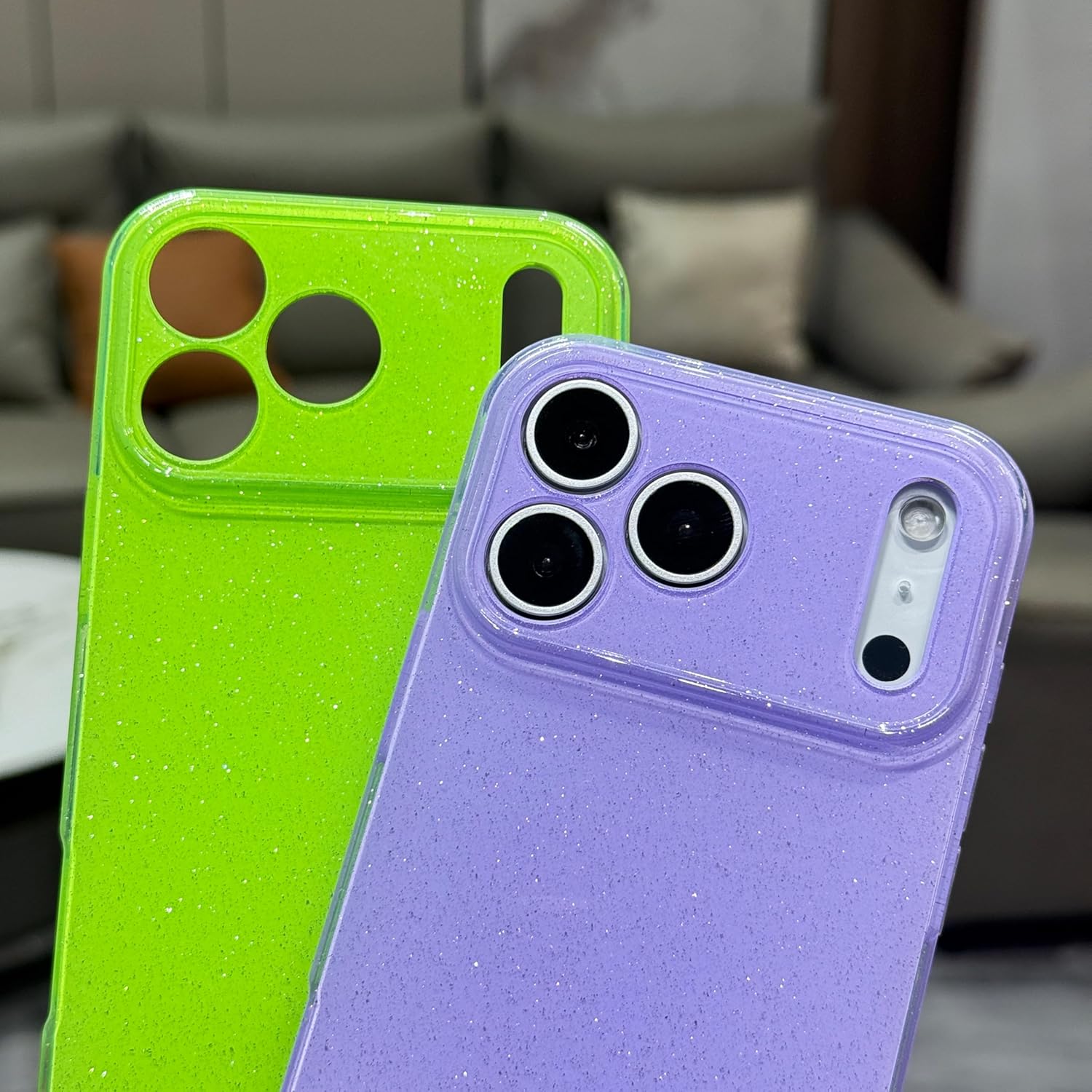 FABSPARK Case for iPhone 17 Pro,Super Cute Vibrant Neon Glitter Shiny Bling Sparkly Glossy Girly Case,Shockproof Slim Camera Protection for iPhone 17 Pro 6.3 inch,Mint Green - Image 4