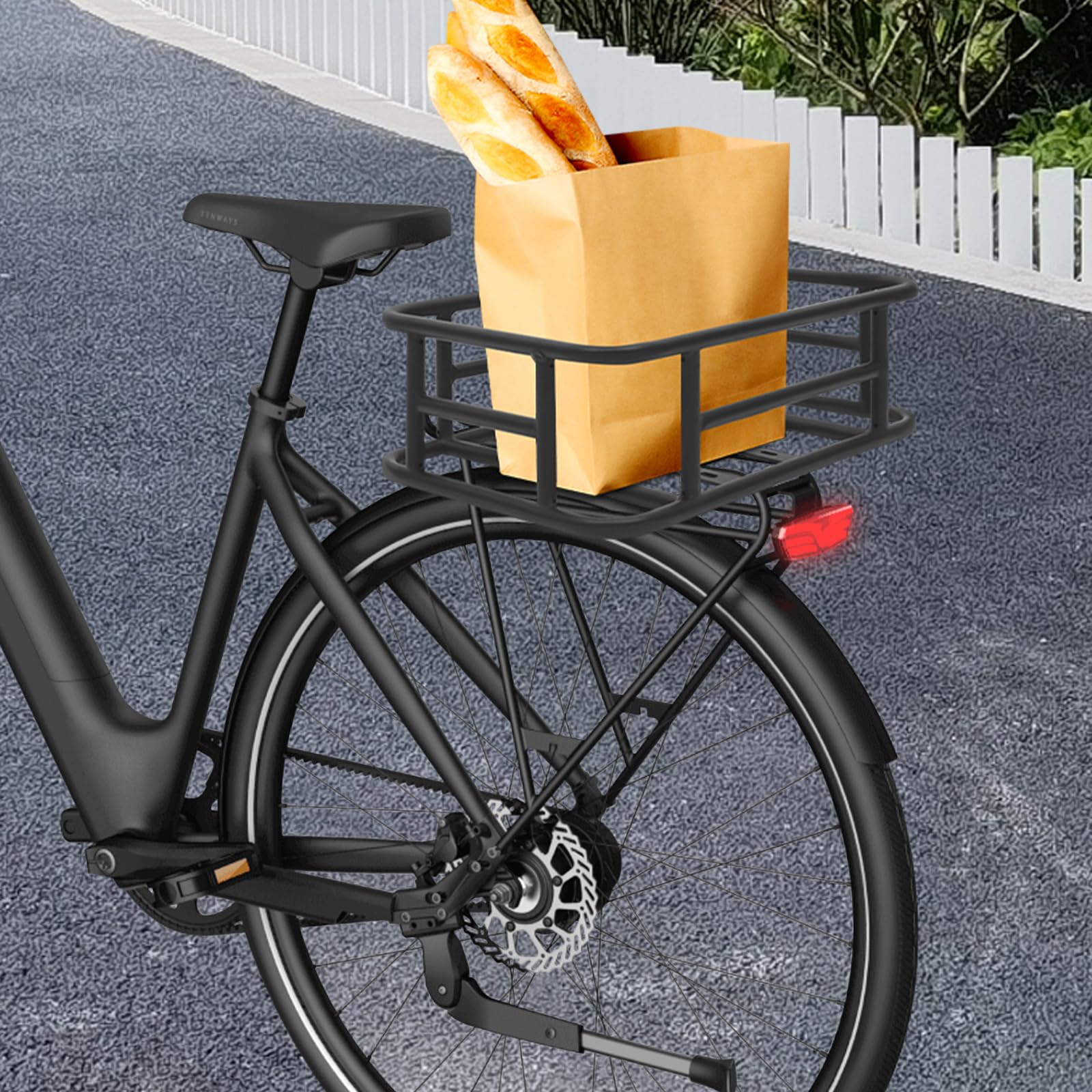 Cestino per biciclette, cestino portabiciclette, cestino posteriore della bicicletta, per la maggior parte delle biciclette con portapacchi, nero