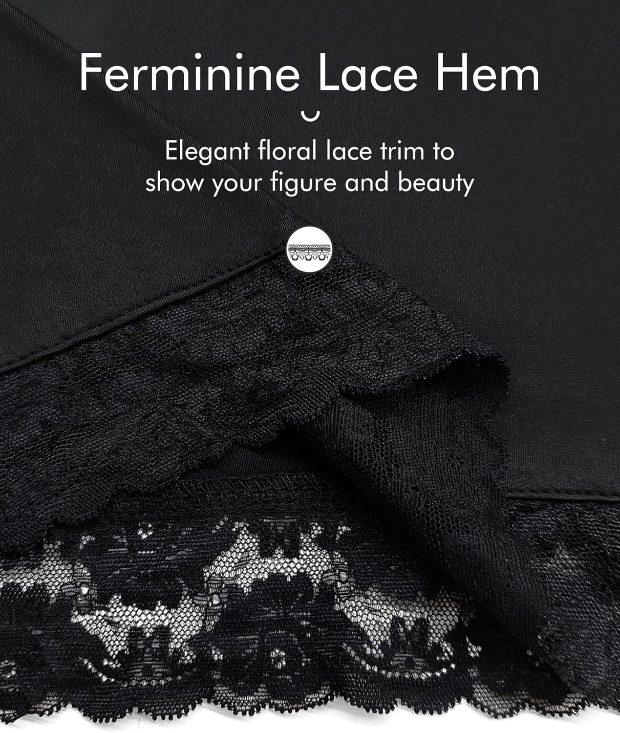 MANCYFIT Bloomers for Women Pettipants for Under Dresses Lace Trim Culottes Slip Skirt Half Slip Shorts - Image 3