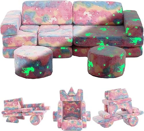 Sofá modular de juegos para niños, 13 piezas, sofá modular para niños, sofá infantil para sala de juegos, sofá modular para niños y niñas, sofá de