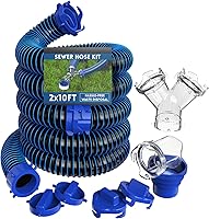 DUMPMAN 20FT RV Sewer Hose Kit with Wye Adapter - 2x10FT Durable Camper Hoses, Leak-Proof Elbow, Complete Dump Station Kit