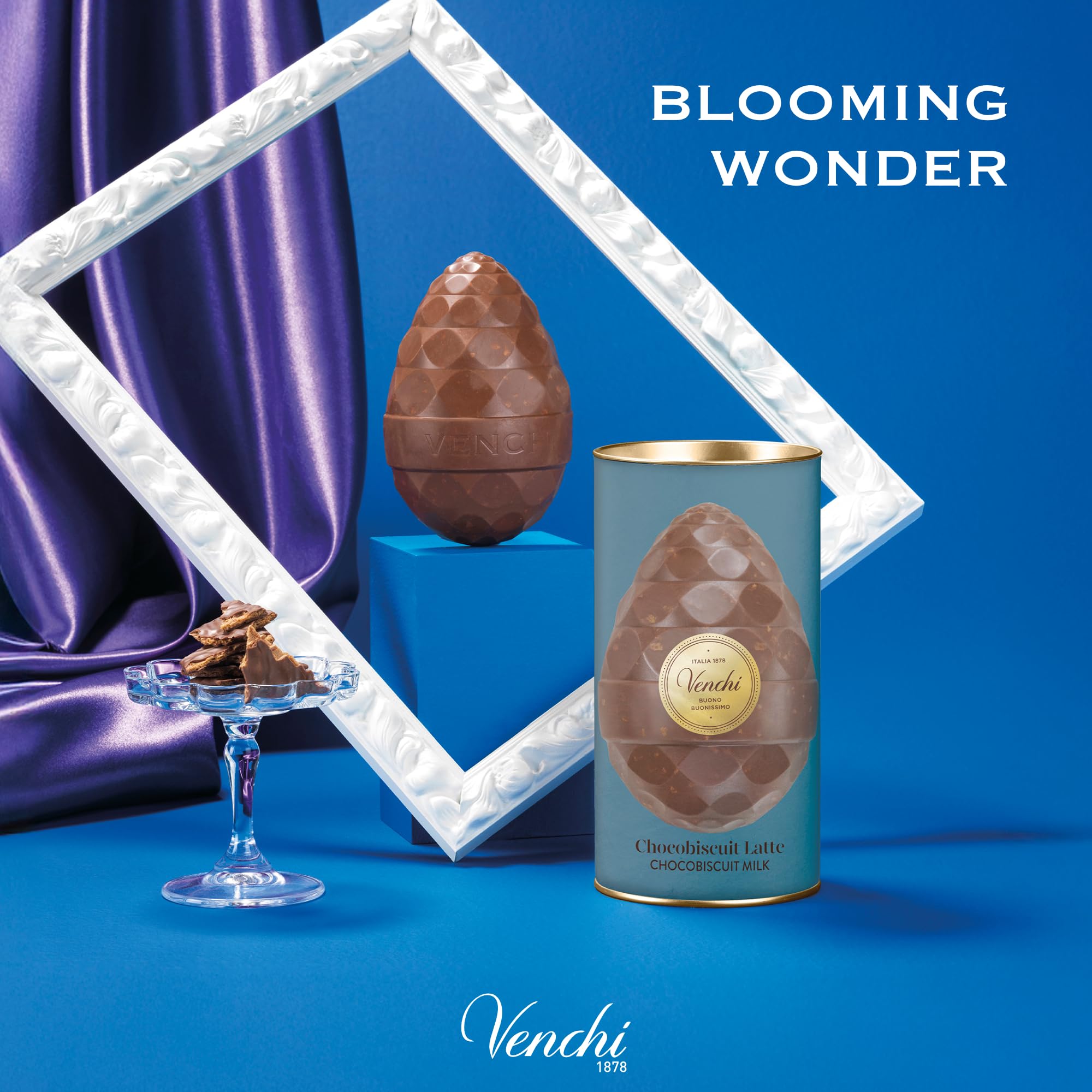 Venchi - Uovo di Cioccolato, Gusto Cioccolato al Latte con Granella di Biscotti, con Sorpresa, Senza Glutine, 150 gr, Collezione Pasqua, Idea Regalo