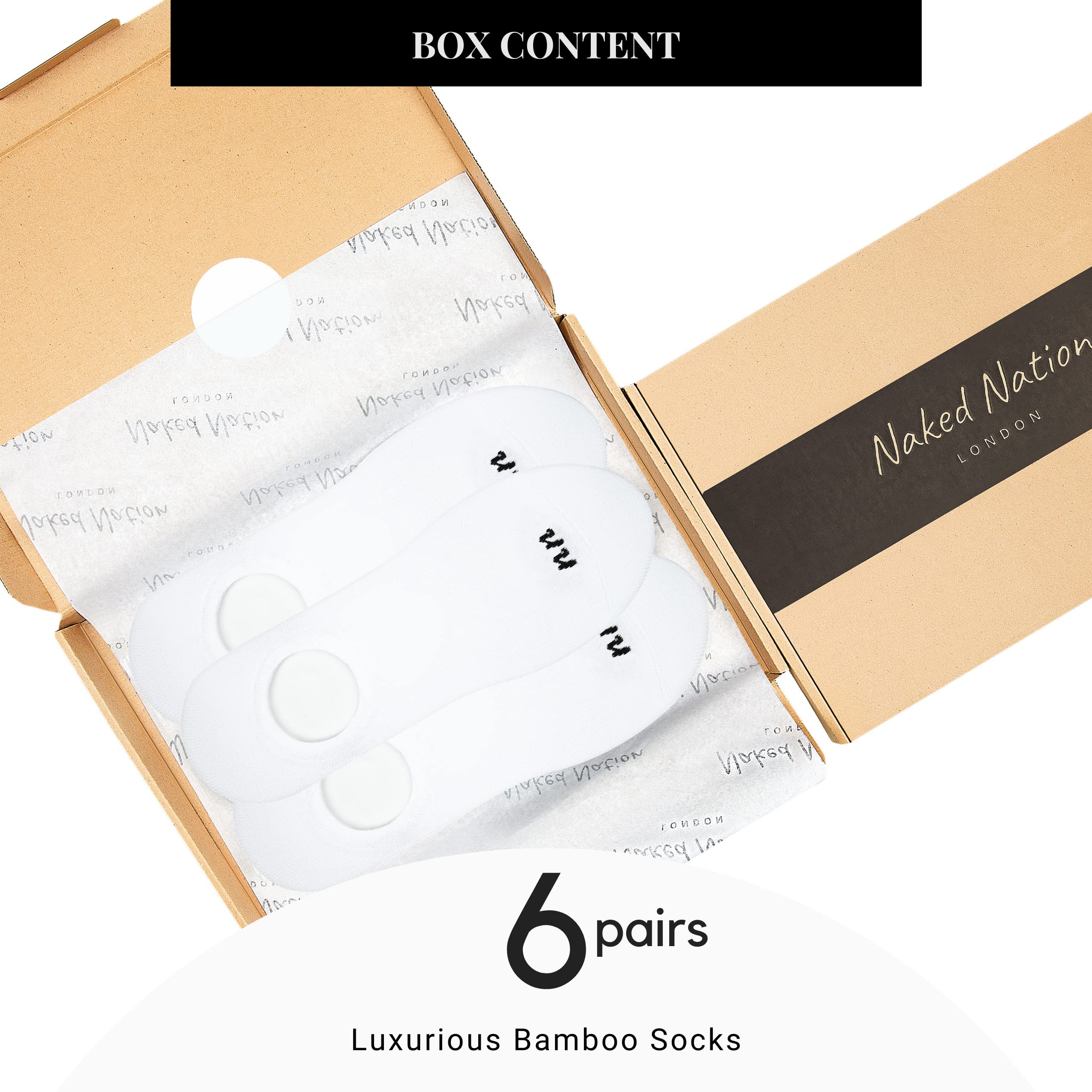Calcetines invisibles de bambú, diseño antideslizante sin silicona, 6 pares, súper suaves y transpirables, calcetines invisibles para mujeres y hombres, talla 4-7 (M) / 8-11 (L)
