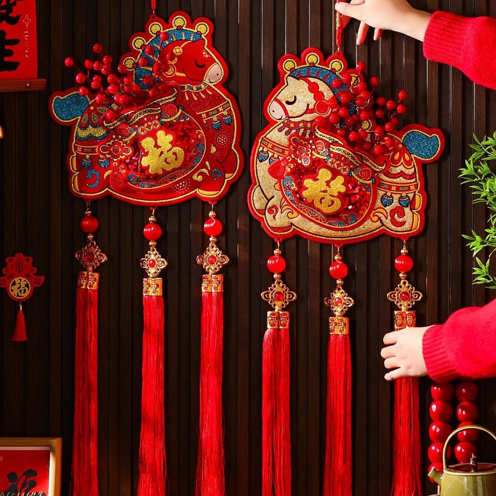 Amazon | Generic 中国の旧正月飾り、玄関、お祝い、リビングルーム用