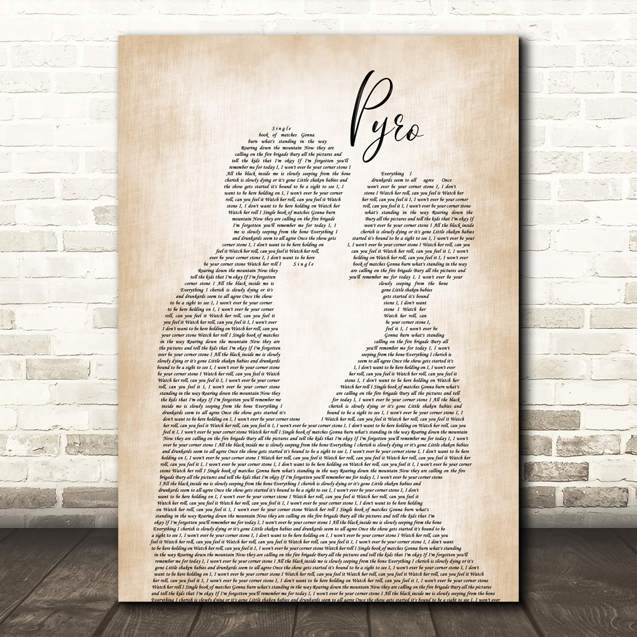 Pyro Man Lady Bride Groom Wedding Song Lyric Wall Art Print