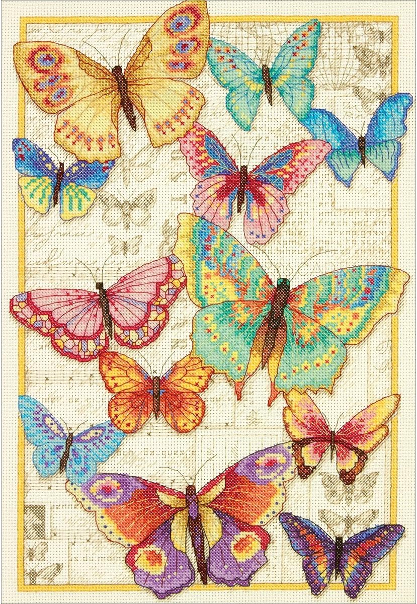 Dimennsions Counted Gold Collection Butterfly Beauty Cross Stitch Kit, Multi-Colour, 20.3 x 14.5 x 0.7 cm - Image 3