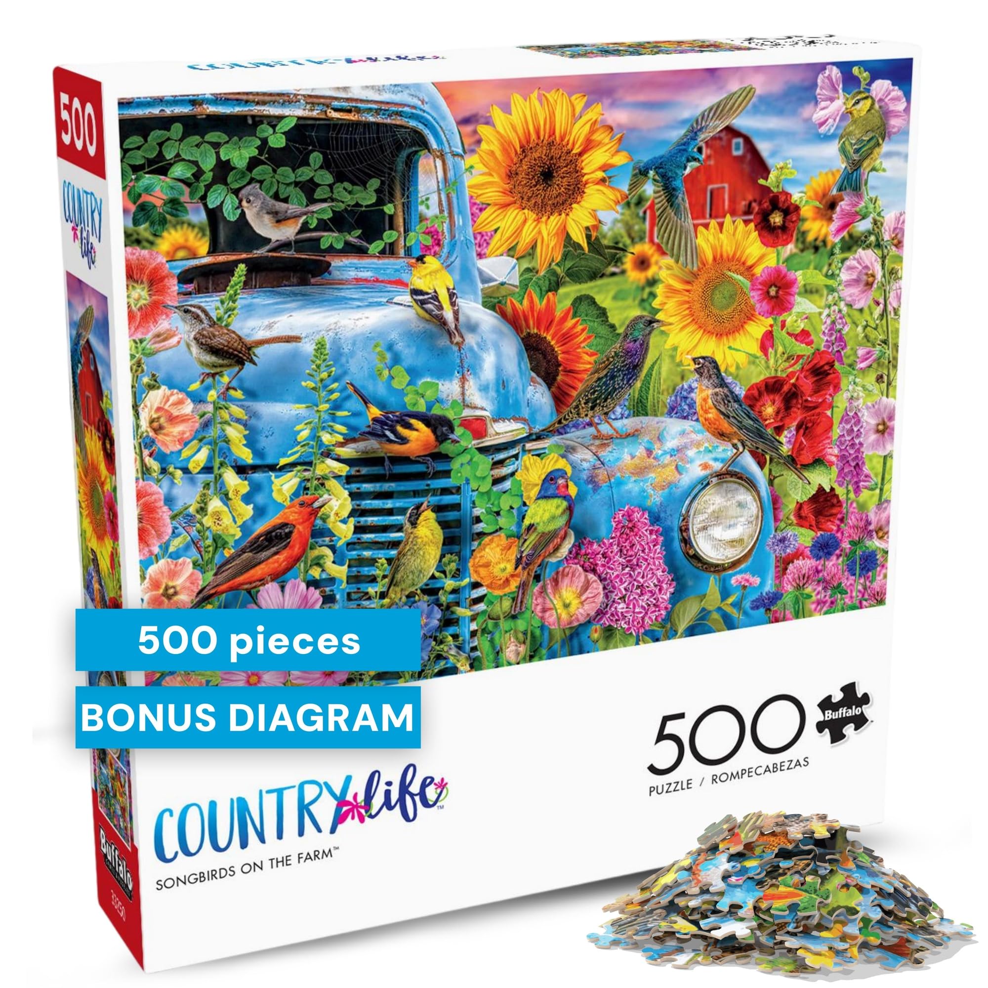 Buffalo Games - Country Life - Songbirds on The Farm - 500 Piece Jigsaw Puzzle