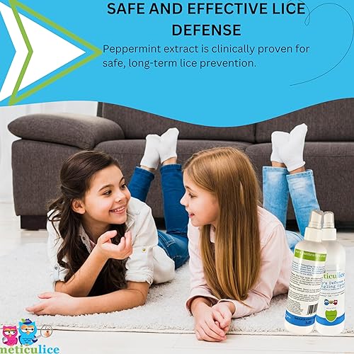 Miniatura 6 de Repelente de piojos de cabeza Meticulice, defensa de prevención, acondicionador desenredante en aerosol., 16 onzas