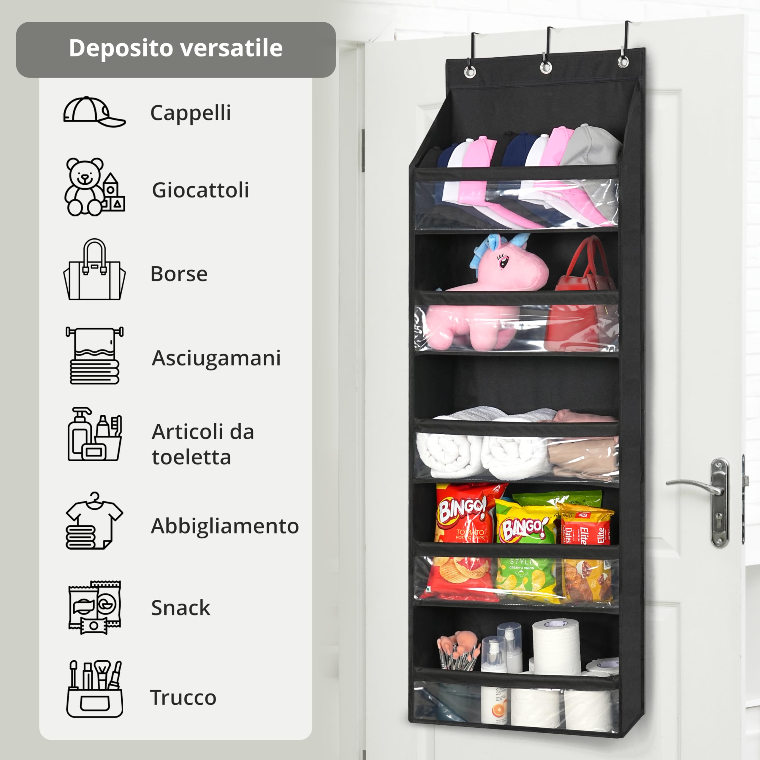 Borsa Organizer Da Appendere Per Utensili Da Campeggio - Con Porta Asciugamani E Tasche - Foto 7