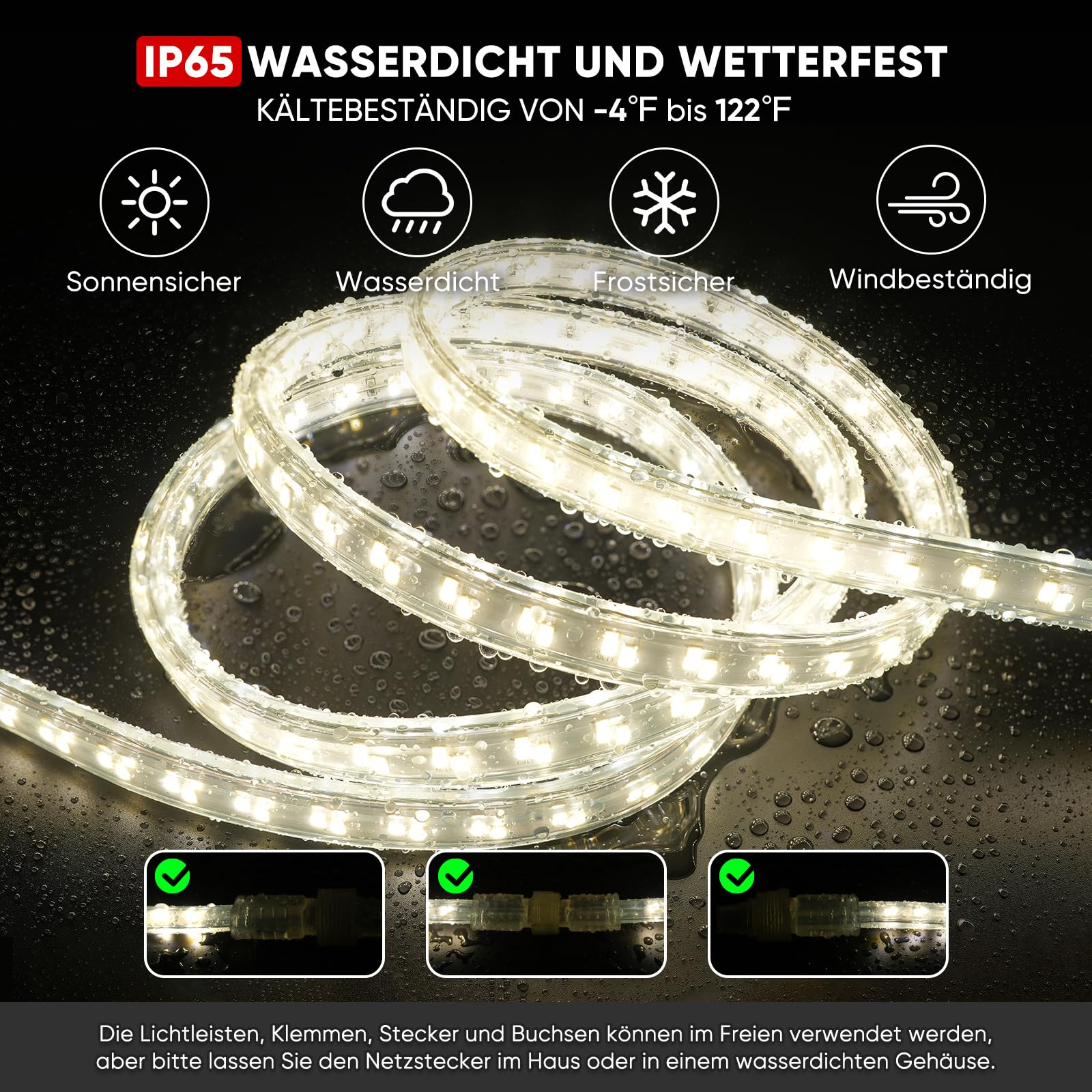 Shine Decor LED Arbeitsleuchte 25m 350W 42500lm IP65 Wasserfest Ausziehbar auf 50m Neutralweiß 4000K